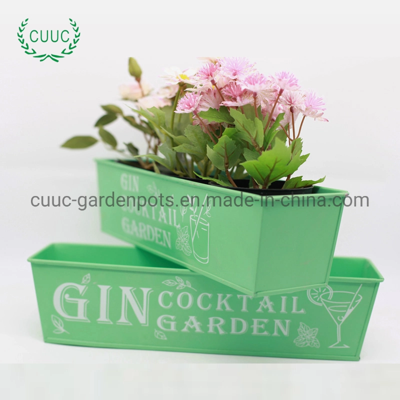 Metal Flower Pot for Home Decorative Flower Baskets Metal Flower Green Planters for Garden