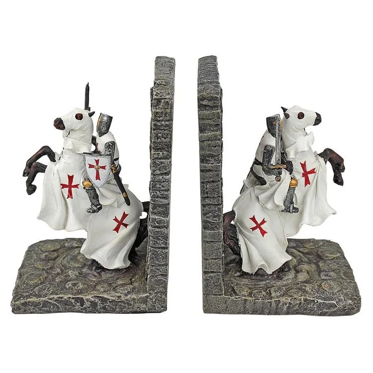 Resin Craft Personalized Knights Sculptural Bookends Home Office Decor