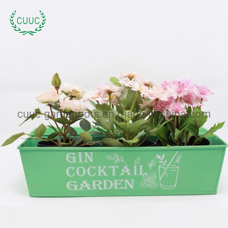 Metal Flower Pot for Home Decorative Flower Baskets Metal Flower Green Planters for Garden