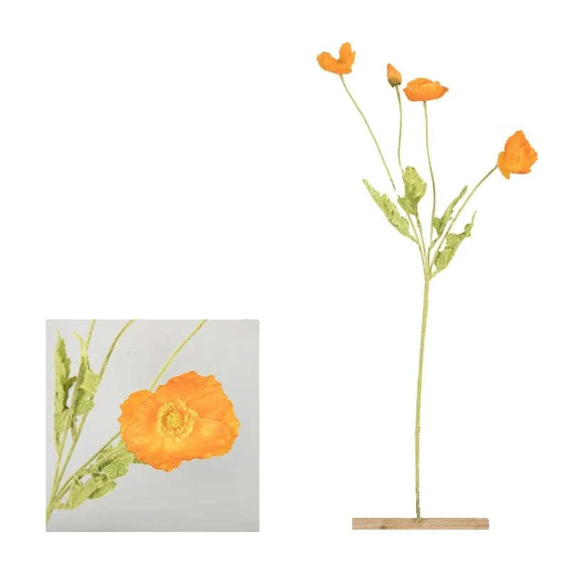 4 Head Corn Poppy Artificial Flower for Daisy Home Party Wedding Decor