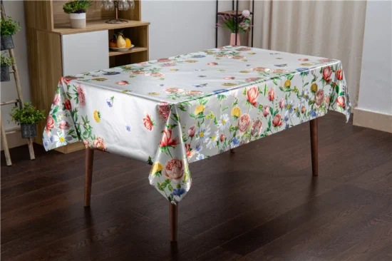 Nappe moderne rectangulaire de fleur florale colorée imperméable à l'eau de haute qualité pour la cuisine de salle à manger