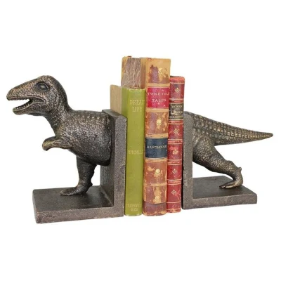 Artisanat sculptural moderne en résine Tyrannosaurus Rex Serre-livres Décor de bureau à domicile