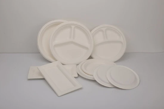 Assiettes ovales en papier biodégradables jetables écologiques pour aliments ou fruits