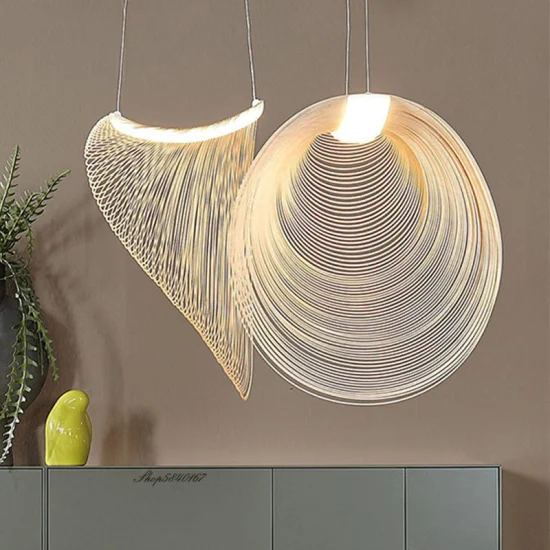 Lustre d'art de concepteur de lumières pendantes en bois minimalistes nordiques de LED pour la lampe de café de salle à manger de salon (WH-WP-76)