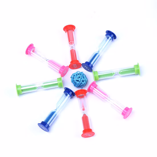 Sablier 6 PCS coloré sablier sablier sablier minuteries sabliers pour le brossage des dents des enfants jeu de cuisine bureau de l'école