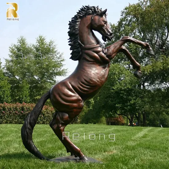 Décoration de parc de jardin en métal classique de haute qualité en plein air grand fabricant de Sculpture de cheval sautant en bronze